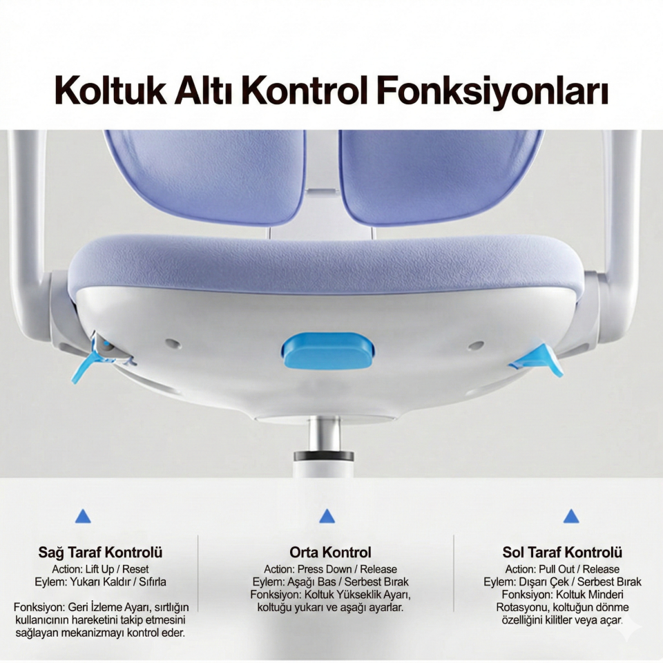 Butterfly Ergonomik Çocuk Çalışma Sandalyesi - Merlin Mor