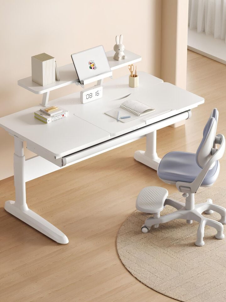 Minoris Ergonomik Çocuk Çalışma Masası - Beyaz - Yükseklik Ayarlı Çocuk Çalışma Masası