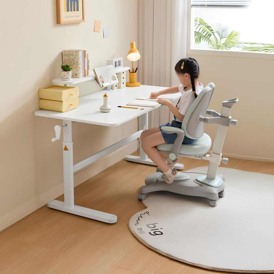 Minoris Ergonomik Çocuk Çalışma Masası - Beyaz - Yükseklik Ayarlı Çocuk Çalışma Masası