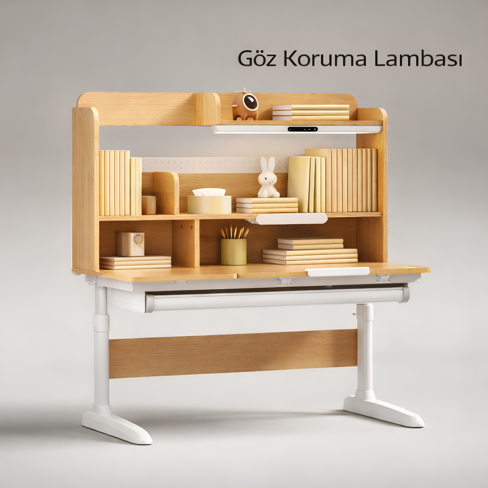 Nestia Yükseklik Ayarlı Raflı Çocuk Çalışma Masası – Kitaplıklı Ergonomik Çocuk Çalışma Masası