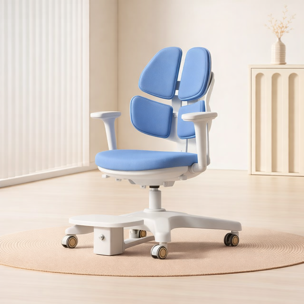 Butterfly Ergonomik Çocuk Çalışma Sandalyesi - Gökyüzü Mavi- Omurga Dostu Çocuk Sandalyesi - Teknolojik Sırt Destekli Çalışma Sandalyesi