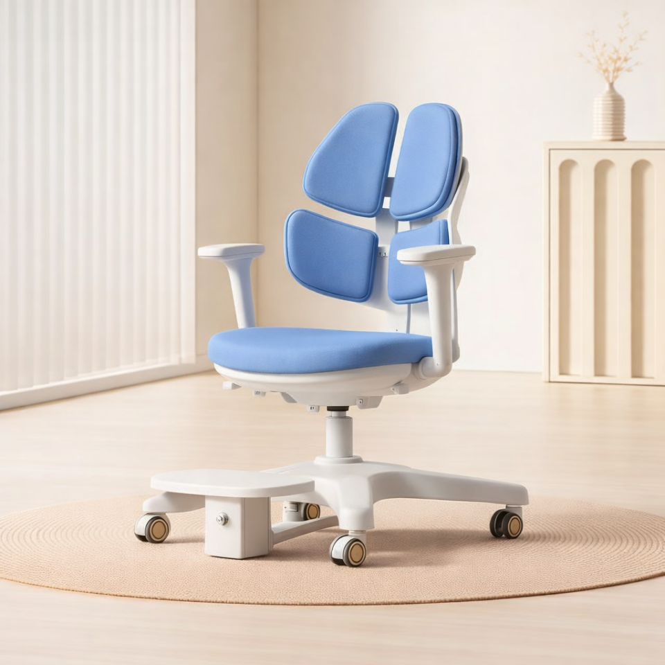 Butterfly Ergonomik Çocuk Çalışma Sandalyesi - Gökyüzü Mavi- Omurga Dostu Çocuk Sandalyesi - Teknolojik Sırt Destekli Çalışma Sandalyesi