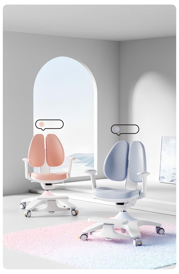 Eagle Ergonomik Çocuk Çalışma Sandalyesi - Pudra Pembe - Omurga Dostu Teknolojik Sırt Destekli Çalışma Sandalyesi