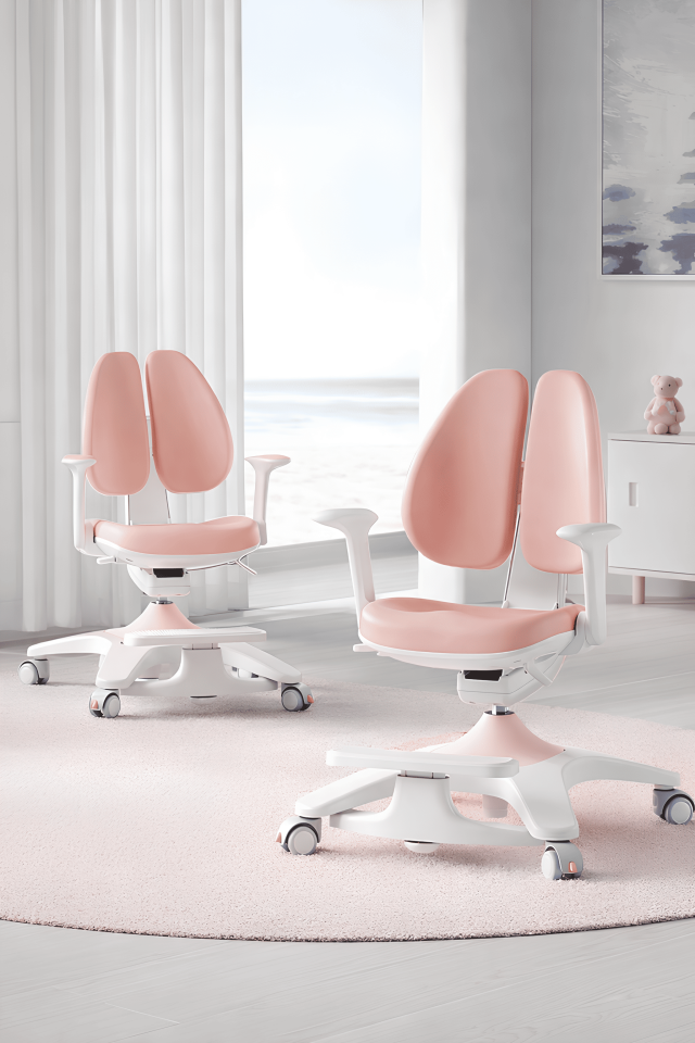 Eagle Ergonomik Çocuk Çalışma Sandalyesi - Pudra Pembe - Omurga Dostu Teknolojik Sırt Destekli Çalışma Sandalyesi