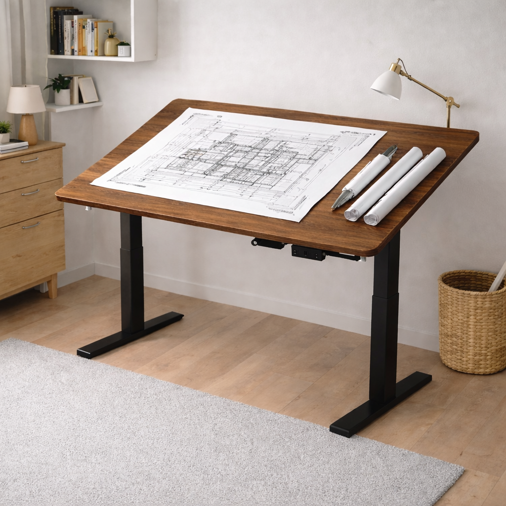 Levora Açı ve Elektrikli Yükseklik Ayarlı Masa Mimari Çizim Masası Ergonomik Masa - Omurga Dostu Ayarlanabilir Masa-Motorlu Masa