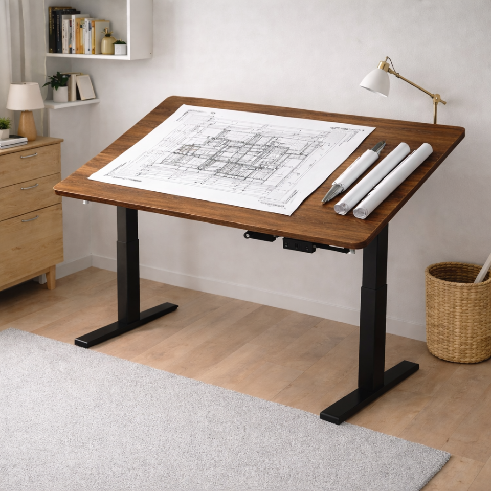 Levora Açı ve Elektrikli Yükseklik Ayarlı Masa Mimari Çizim Masası Ergonomik Masa - Omurga Dostu Ayarlanabilir Masa-Motorlu Masa