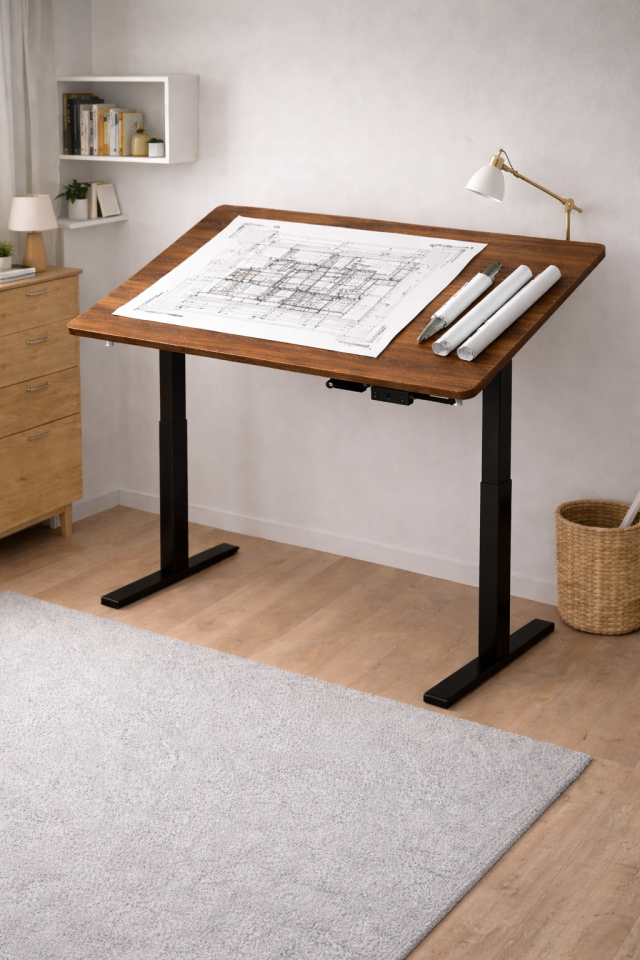 Levora Açı ve Elektrikli Yükseklik Ayarlı Masa Mimari Çizim Masası Ergonomik Masa - Omurga Dostu Ayarlanabilir Masa-Motorlu Masa
