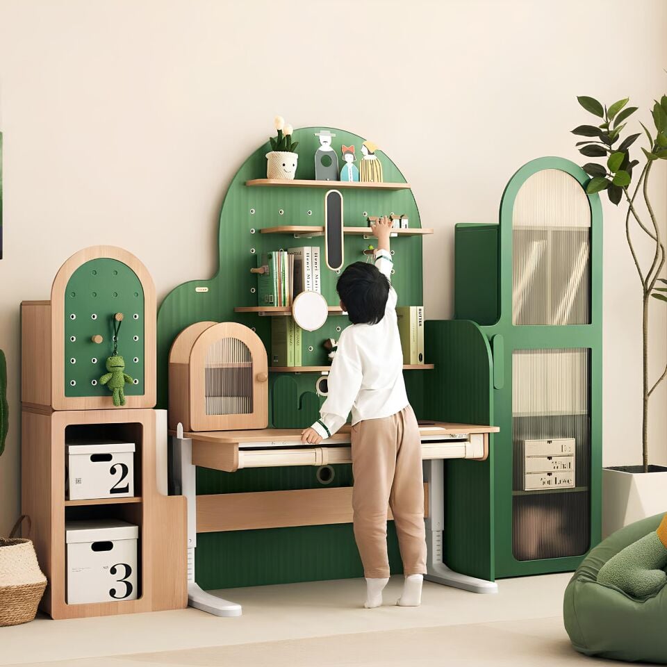 Noa Elektrikli Yükseklik Ayarlı Çocuk Çalışma Ünitesi - Ergonomik Çalışma Ünitesi - Özel Tasarım